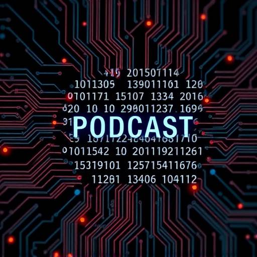 Podcast cover art for 'Tech Talk Today' - a tech news podcast. The image consists of binary code with a modern circuit board in the background.